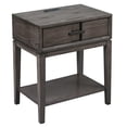 thumbnail image 1 of Leick Home Recessed Drawer Nightstand with Top AC/USB Charger in Oak, 1 of 9