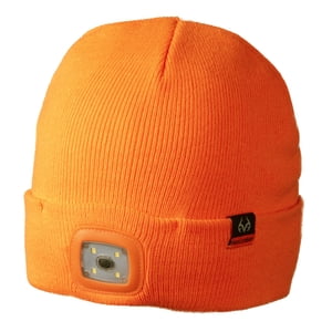 Realtree Blaze Orange LED Lighted Hunting Beanie Hat Unisex