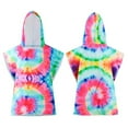 thumbnail image 3 of GYRATEDREAM Girls Swim Cover-Up Hooded Short Sleeve Tie Dye Beach Sundress Kids Child Summer Quick Dry Poncho Rash Guards 7 Years-11 Years, 3 of 8