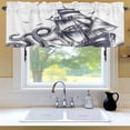 thumbnail image 6 of Summer Nautical Window Valance for Kitchen, Ocean Giant Octopus Sea Monster Coastal Sailboat Rod Pocket Short Curtain for Small Windows, Light Filtering Decorative Valance, 54 x 18 Inch, 1 Panel, 6 of 9