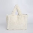 thumbnail image 2 of Bolso Mano Compras Esponjoso Color Sólido para Mujer, 2 of 9