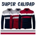 thumbnail image 2 of Playera Hombre Tipo Polo Manga Larga Moda Franjas 202321 Am7, 2 of 8