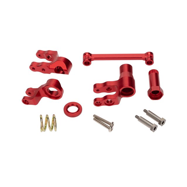Ounissouiy RCGOFOLLOW Servo protector de dirección completo de alta precisión Rc Servo protector completo para 1/10 Maxx Short Course Kits de construcción modelo Rojo