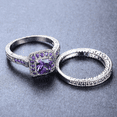 thumbnail image 3 of HeartsAndYou 3ct Natural Purple Amethyst Engagement Ring 100% 14k SOLID White Gold Bridal Set, 3 of 9