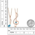 thumbnail image 2 of 18K Rose Gold Plated Silver Swiss Blue Topaz Treble Clef and Eighth Note 2 Pcs Music Pendant Necklace Jewelry Set for Women By Keren Hanan (1.05 Cttw, November Birthstone, Oval 6X4MM, Round 3MM), 2 of 6
