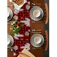 thumbnail image 5 of Table Runners 120 Inches Long Dress Scarves, Red Christmas Plaid Farmhouse Coffee/Dining/Kitchen Table Runner for Living Room, Snowman Elk Balls Snowflake Xmas 13x120 Inch, 5 of 7