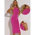 thumbnail image 2 of DARING DIVA Halter Neck Keyhole Front Backless Cocktail Midi Dress XS Hot Pink, 2 of 6