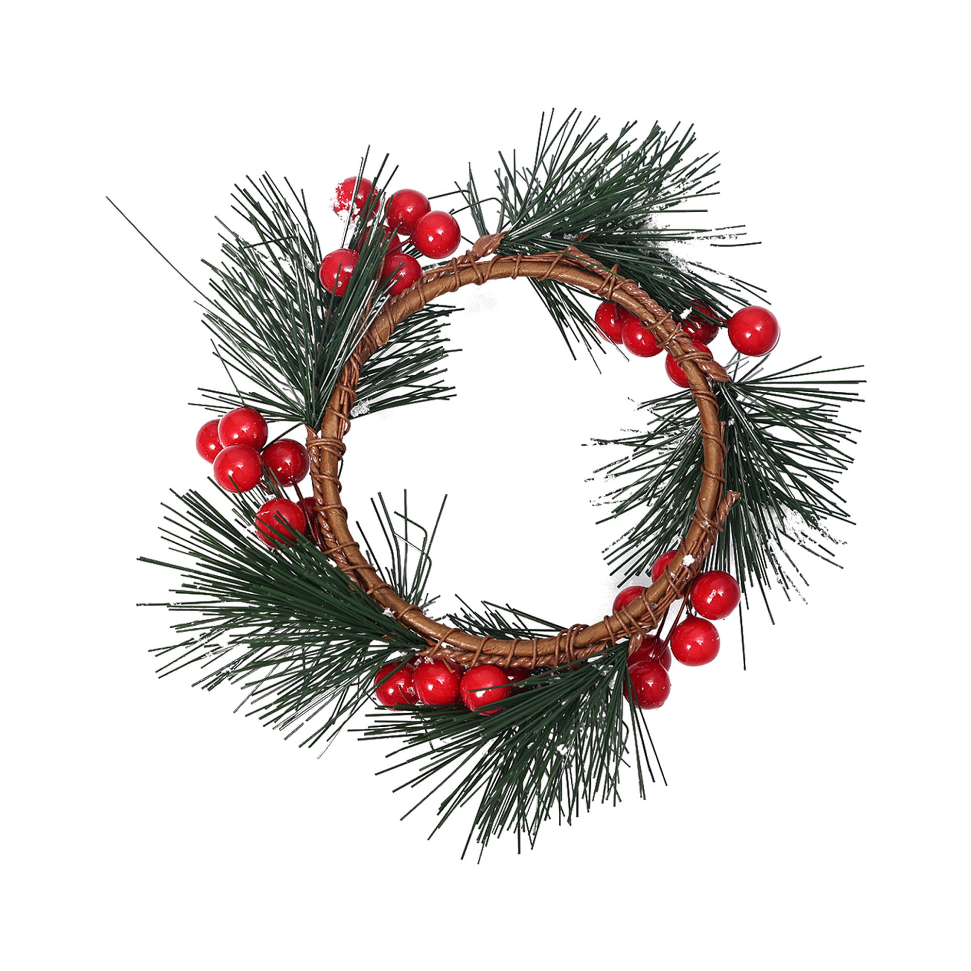 Artificial Rattan Ring Wreath Garland Hanging Christmas Home Door Decoration 