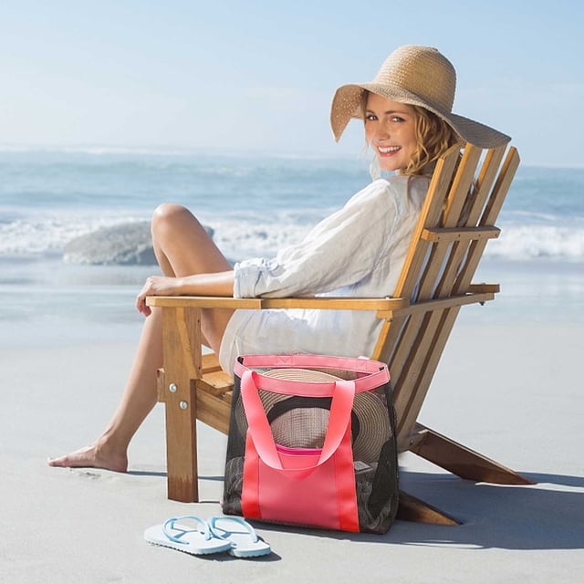 Bolsa De Playa De Viaje, Bolsa De Lona De Gran Capacidad, Nailon, Mltiples Compartimentos, Ideal Para Viajes a La Playa, Senderismo Y Escapadas De Fin De Semana. 1 Unidad, Color Azul., Ukhbmc