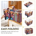 thumbnail image 2 of Yayeee Collapsible Cube Storage Bin with Lid Fabric Closet Decorative Basket with Handles, Futuristic Sun, 2 of 7