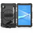 thumbnail image 3 of Dteck Lenovo Tab M10 HD (2nd Gen) 10.1 Inch 2020 Case TB-X306F/TB-X306X 10.1" Case with Built-in Screen Protector, Shockproof Rotatable Kickstand Cover Hand Strap and Shoulder Strap,Black, 3 of 7