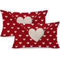 thumbnail image 1 of Valentine''s Day Pillow Covers 12x20 Inch Set of 2 White Hearts Decor Red Throw Pillow Covers Valentine''s Day Cushion Case Decoration for Sofa Couch 53A, 1 of 5