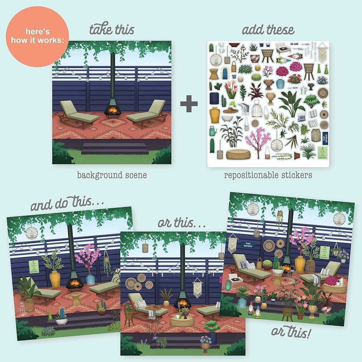 Sticker & Chill Sticker Book for Adults – 800+ Repositionable Clings Create  Designs on 10 Spiral Bound Scene Pages – Easy, Fun & Stress Relieving  Relaxation Activity – Succulents & Crystals Series 