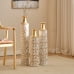 GAKMCIL Metal Tall Floor Vases Gold Large Vases for Home Decor Vintage Large Vases,Indoor/Outdoor Decorative Vase Set for Living Room,White Gold Finish,Floral Design (Set of 3,32 ",28 ",24 "H) (Gift)