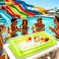 thumbnail image 5 of Inflatable Ice Serving Buffet Bar with Drain Plug Swimming Pool Floating Serving Cooler for Party Picnic Camping Tray Drinks,Blue, 5 of 6