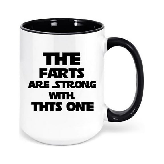 The Farts Are Strong With This One, Funny Coffee Mugs, Star Wars Mug, Gift For Him, Farting Mug, Dad Gift, Birthday Gift Idea, Nerd Cup, BLACK