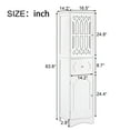 thumbnail image 3 of KOFUN Tall Bathroom Cabinet with Adjustable Shelf, Freestanding Linen Tower Bathroom Storage Cabinet with Drawer and 2 Doors, MDF Board, Acrylic Door, Tall Slim, White, 3 of 7
