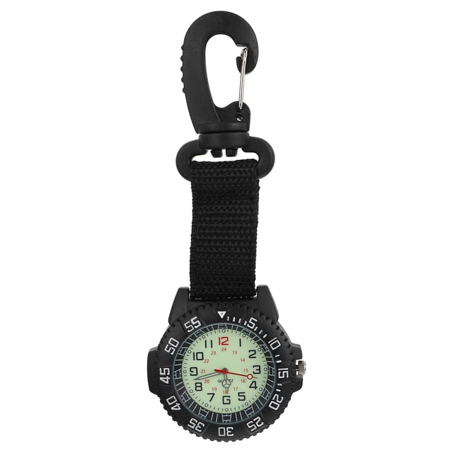 MasteelfCA Multifunction Pendant Watch Nylon Strap Carabiner Clip Watch Sports Pocket Watch