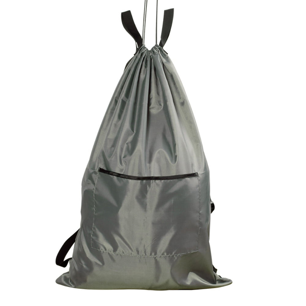 Laundry Backpack Shoulder Straps Bag W/Mesh Pocket Drawstring Closure Adjustable 