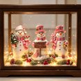 thumbnail image 6 of Cute Mini Christmas Snowman Resin Statue, Hand Painted Pink & Blue Snowman with Gifts Tree Sign, Desktop Tabletop Ornament, Beautiful Decor for Shelf, Indoor Winter Christmas Home Holiday, 6 of 6