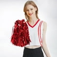 thumbnail image 2 of 2PCS Cheerleading Handheld Color Flower Sports Activities Performance Cheering Supplies Fan Shaped High Density Color Strips Handle Design Off, 2 of 4