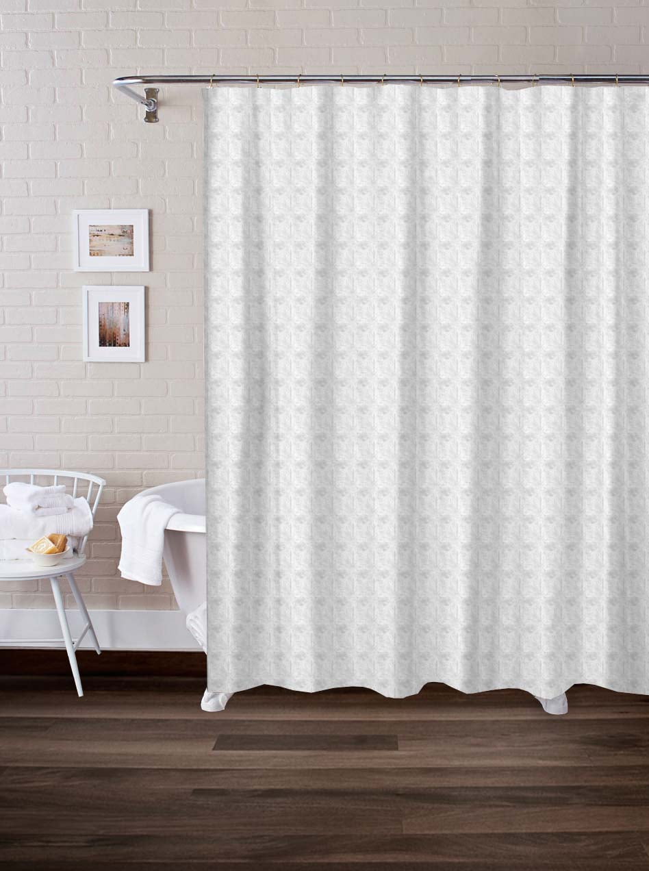 Better Homes & Gardens Solid Waffle 72" x 72" Fabric Shower Curtain, White