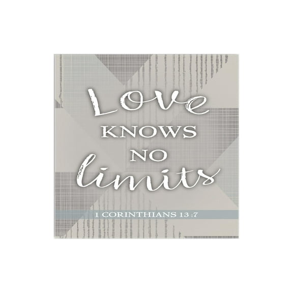 Love Knows No Limits Soft Grey Geometric 12 x 12 Wood Wall Sign Plaque