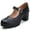 Black, variant on DADAWEN Chunky Mid-Heel Platform Mary Jane Pumps for Women Square Toe Oxfords Dress Shoes Black/White 4.5 US