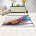 thumbnail image 3 of Area Rugs 36"x24" Indoor Non-Slip Wear Resistant Floor Mats Soft Large Carpets for Living Room Bedroom Home Decor Washable Rug Orange Cool Car, 3 of 7
