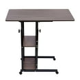 thumbnail image 4 of 3 Tiers C-Shaped Side Table, Height Adjustable C Table End Table Coffee Home Office Table Desk for Lunch Laptop Desk,Study Reading Desk, Sofa Side Table with 4 Wheels,Brown, 4 of 20