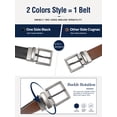 thumbnail image 5 of Maikun Men's Reversible Leather Belt with Rotative Buckle, Classic Casual & Business Dress Belt for Jeans and Suits, 5 of 8