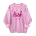 thumbnail image 2 of Uootdi Breast Cancer Awareness Womens Sweatshirts Round Neck Long Sleeve Soft Knit Crystal Print Wing Graphic Loose Womens Shirts, 2 of 5