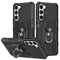Feishell Case for Samsung Galaxy S23 Plus (6.6 inch),Shockproof Anti-Fingerprint Hybrid Armor Cover with 360° Rotation Finger Ring Holder Kickstand Magnetic Car Mount Rugged Protective Phone Cas,Black