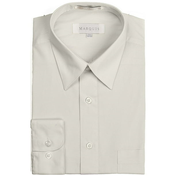 Cement Grey Classic Fit Long Sleeve Dress Shirt N 16.5, S 32-33 -  Walmart.com
