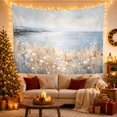 thumbnail image 3 of Wildflowers in a Field Overlooking Calm Coastal Waters, Serene Impressionist for Nature Lovers, Botanical Landscape Wall Art, Housewarming Gift, Tapestry Wall Hanging for Living Room and Bedroom, 3 of 7