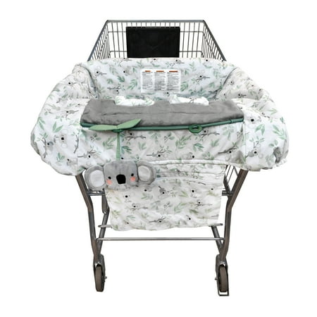 UPC: 0769662033466 | Boppy Preferred Shopping Cart and High Chair Cover with Storage Pouch Gray Green Koalas with Changeable SlideLine Toy Plush Minky Seat 2-point Safety Belt Wipeable & Machine Washable 6-48 months