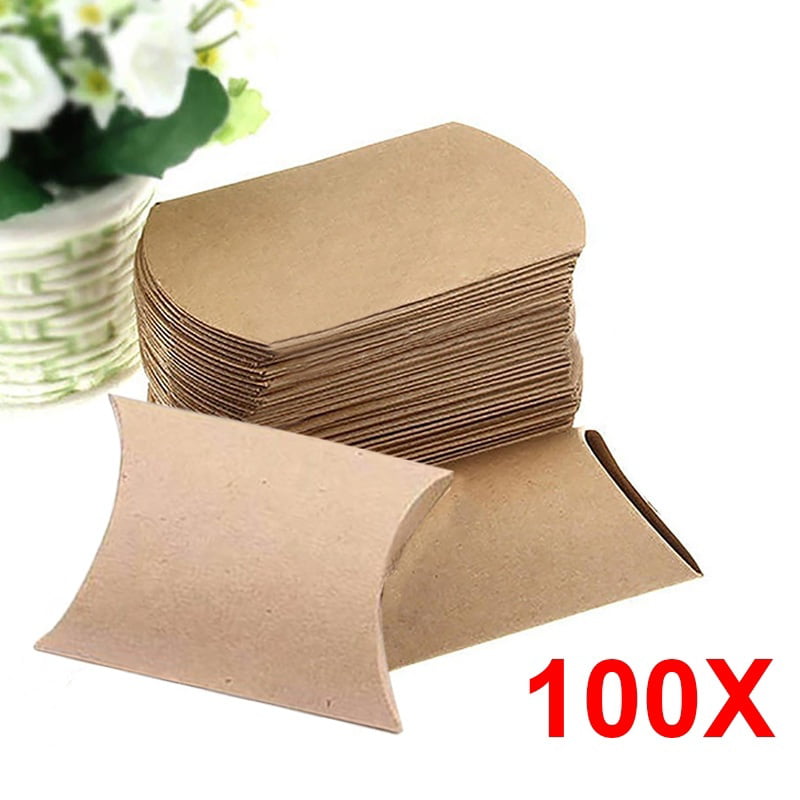 100x Kraft Paper Gift Boxes DIY Party Candy Jewelry Wedding Wrap Soap Packaging 