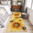 thumbnail image 4 of Sunflower 2'x6' Runner Rugs for Hallway Kitchen Bedside Non Slip Washable, Yellow Floral Elegant Pastoral Flowers Rustic Entryway Rug Runners with Rubber Backing, Long Carpet Runner for Laundry Room, 4 of 8