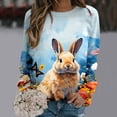 thumbnail image 2 of TAIAOJING Womens Fashion Easter Print O Neck Sweatshirt Round Neck Fit Pullover Tops Long Sleeve Workout Shirts Loose Blouse, 2 of 7