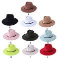 thumbnail image 3 of Guardurnaity Sombrero Fedora de ala ancha de lana elegante, clásico y moderno para mujer, sombrero de moda para mujer, duradero, Unisex Sombreros Rosa profundo, 3 of 6