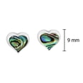 thumbnail image 2 of Cute Ocean Hearts Abalone Shell and Sterling Silver Stud Earrings, 2 of 5