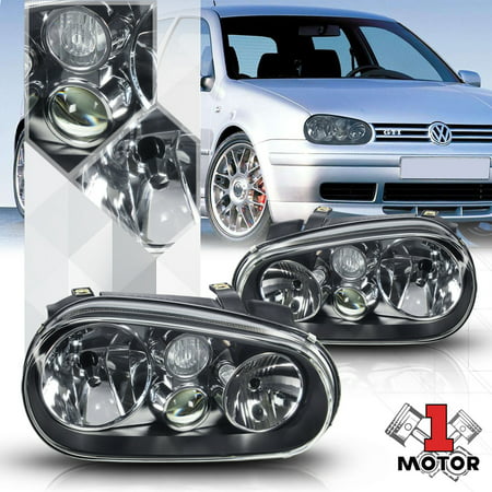 Black Housing Clear Lens Headlight Projector Fog Lamp for 99-06 VW Golf MK4 IV 00 01 02 03 04