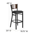 thumbnail image 6 of Flash Furniture HERCULES Series Black Slat Back Metal Restaurant Barstool - Walnut Wood Back, Black Vinyl Seat, 6 of 12