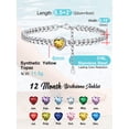 thumbnail image 4 of ChainsProMax Women Heart Anklets 5MM Cuban Link Birthstone Ankle Bracelet Jewelry Gift, Stainless Steel, 4 of 8