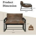 thumbnail image 3 of CozyHom Modern Accent Arm Chair Upholstered Lounge Chair with Cushion Chaise and Metal Frame for Living Room, Home Office, Brown, 3 of 8