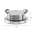 thumbnail image 4 of Mainstays Stainless Steel Drink Coasters with Holder, Metal Table Coaster Set for Coffee Table, Dining Table and Kitchen Counter, 4 of 7