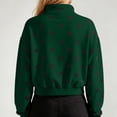 thumbnail image 5 of Erwazi Womens Sweatshirt Polka Dot Half Zip Collared Hooded Fleece Cropped Oversized Pullover Daily Casual Tops with Pocket, 5 of 9