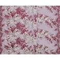 thumbnail image 2 of Zelouf Crystal Floral Embroidery Mesh  , Sewing, DIY, Crafts Fabric by the Yard, Wine/ivory, 7 Yard, 2 of 2