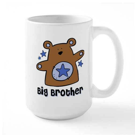 CafePress - Teddy Bear Big Brother Large Mug - 15 oz Ceramic Large White Novelty Mug