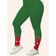 thumbnail image 5 of Plus Size Christmas Casual Outfits Set, Women's Plus Graphic & Stripe Print Long Sleeve Peplum Top & Leggings Outfits Two Piece Set, 5 of 5